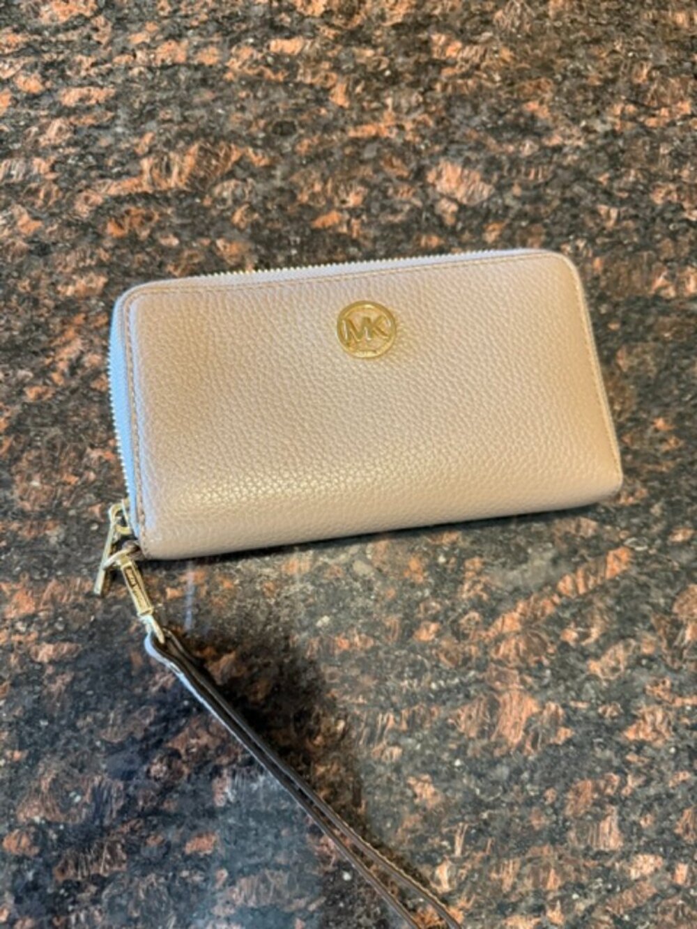 Michael Kors Lady Women Zip Around Flat Phone Case Wristlet Wallet Clutch